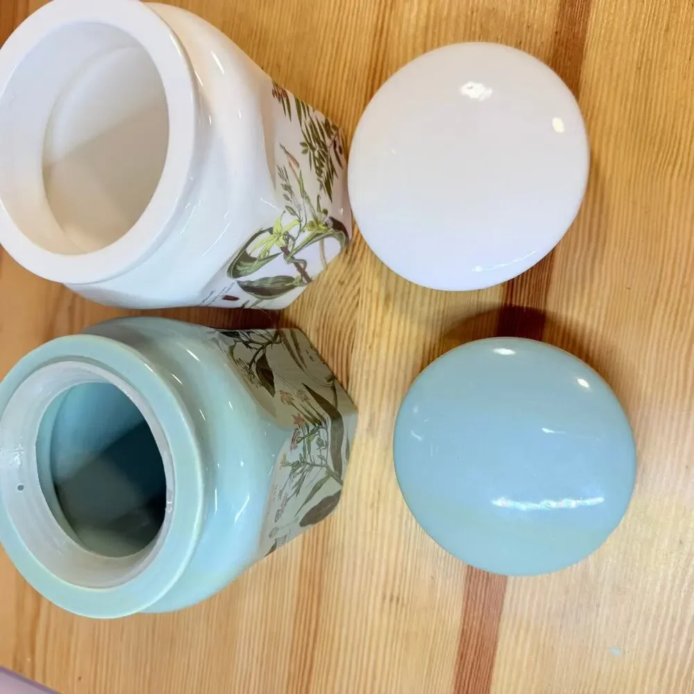 Portmeirion Botanic Garden Lidded Storage Jars Canisters Set of 2